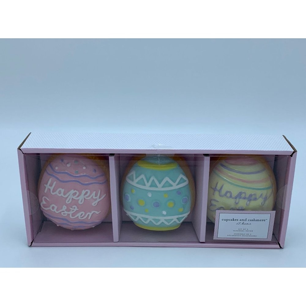 Cupcakes & Cashmere Happy Easter Ceramic Eggs
